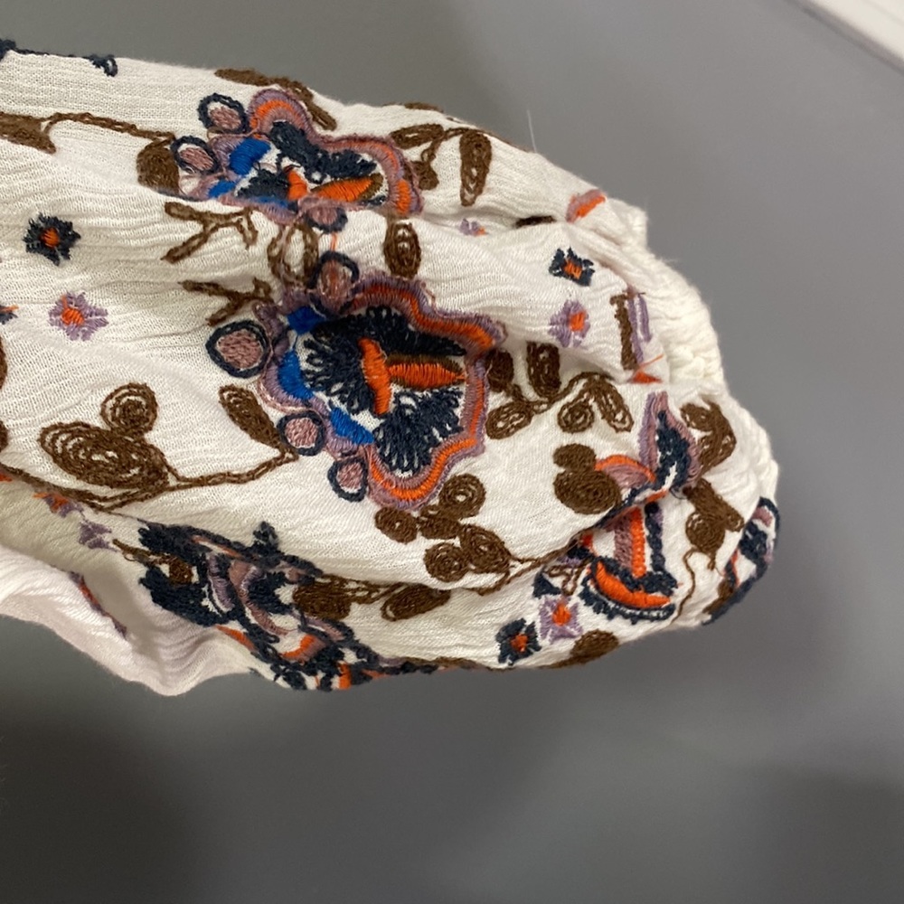 Free People Oxford Floral Embroidered Mini Dress Bell Sleeves Festival Small - Picture 5 of 7